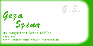 geza szina business card